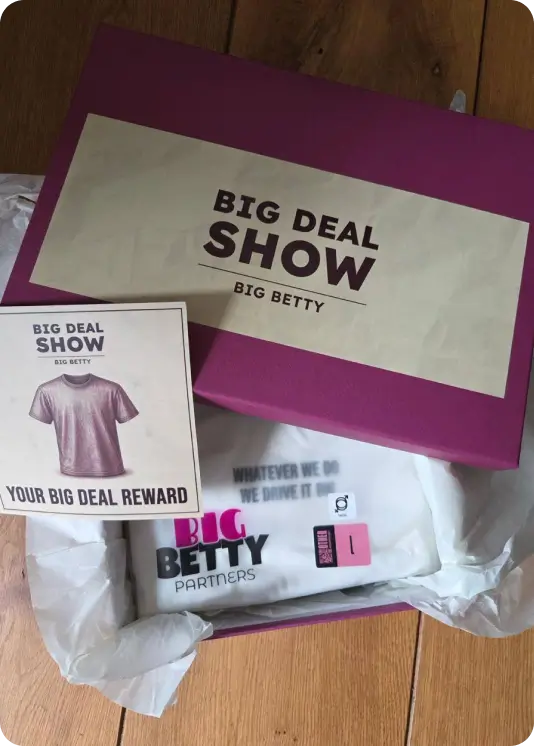 Big Deal Show reward — branded t-shirt