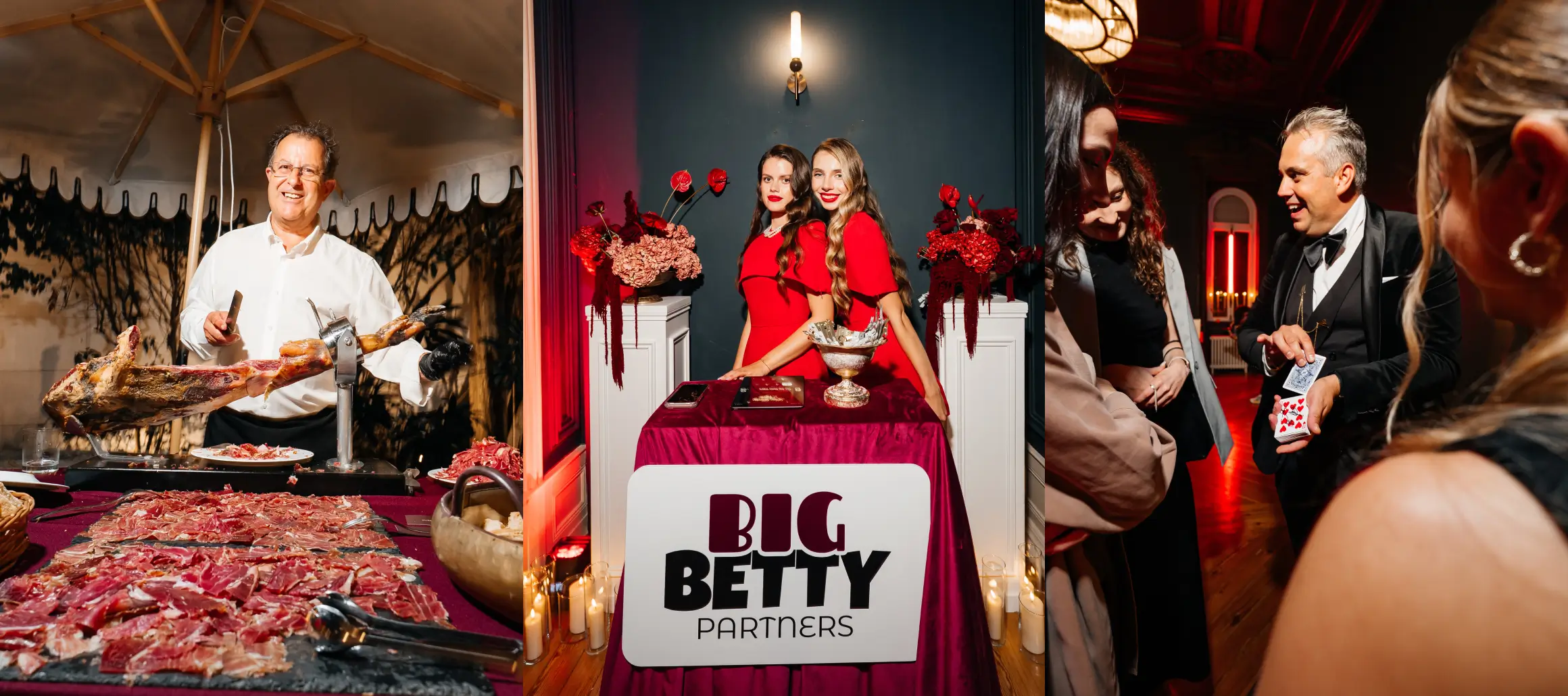 Guests, hosts and the ham station inside Palacete Virtvs during The Big Betty Night